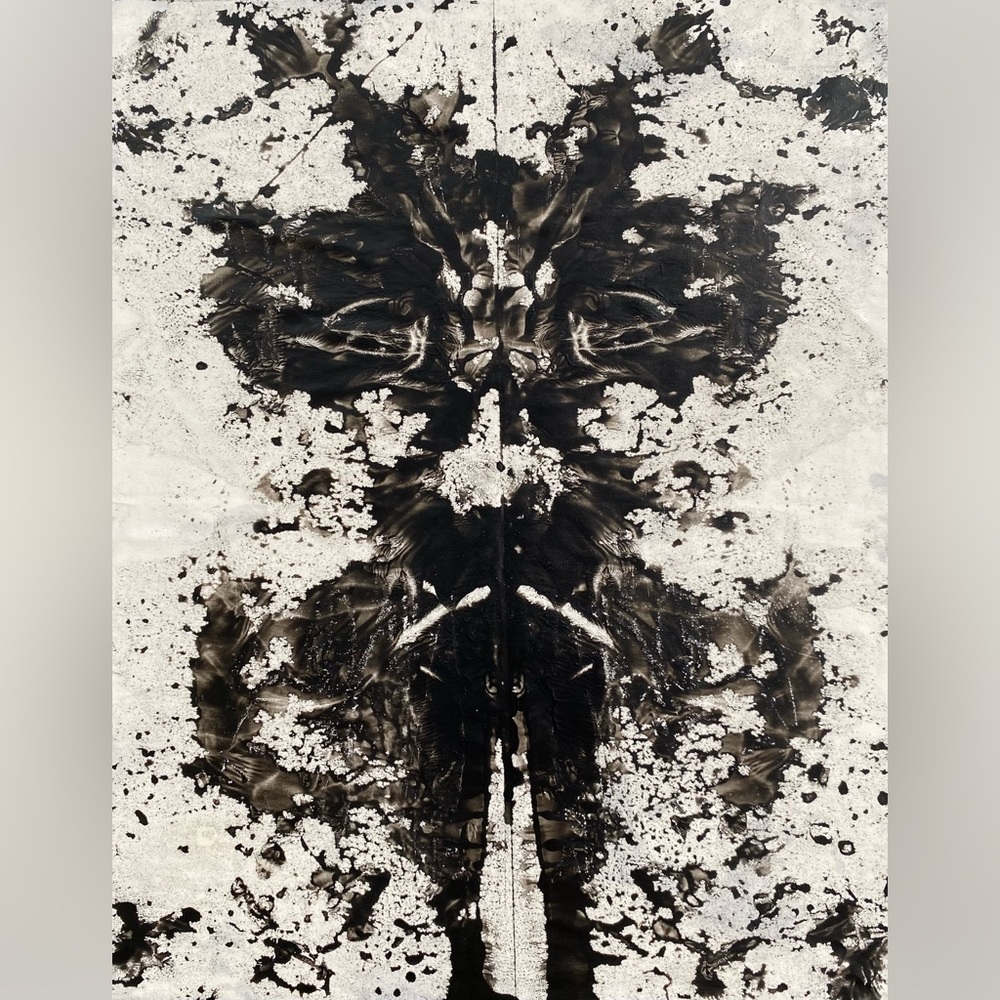 Abstract Black and White Inkblot Art Print